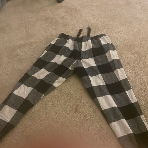 black and white plaid pajama pants. - Picture 2 of 3